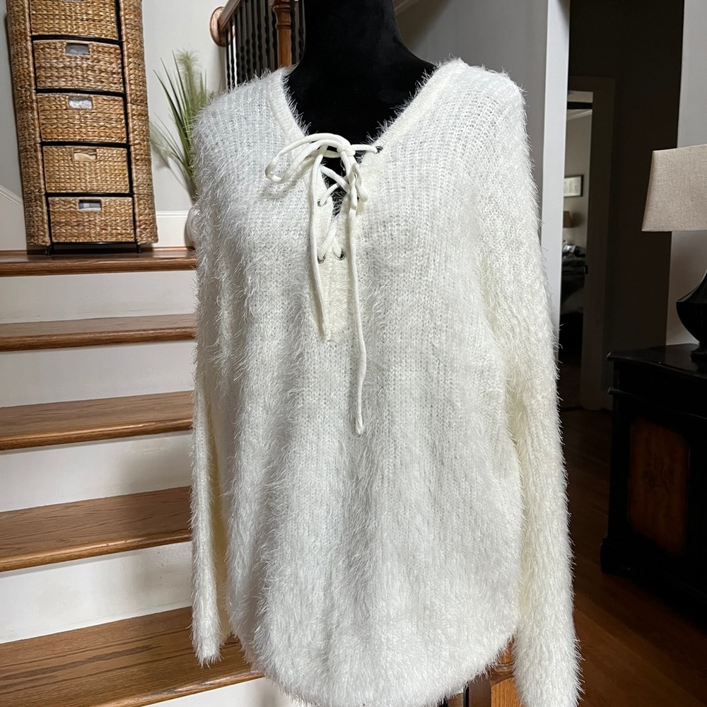 Tie front sweater
